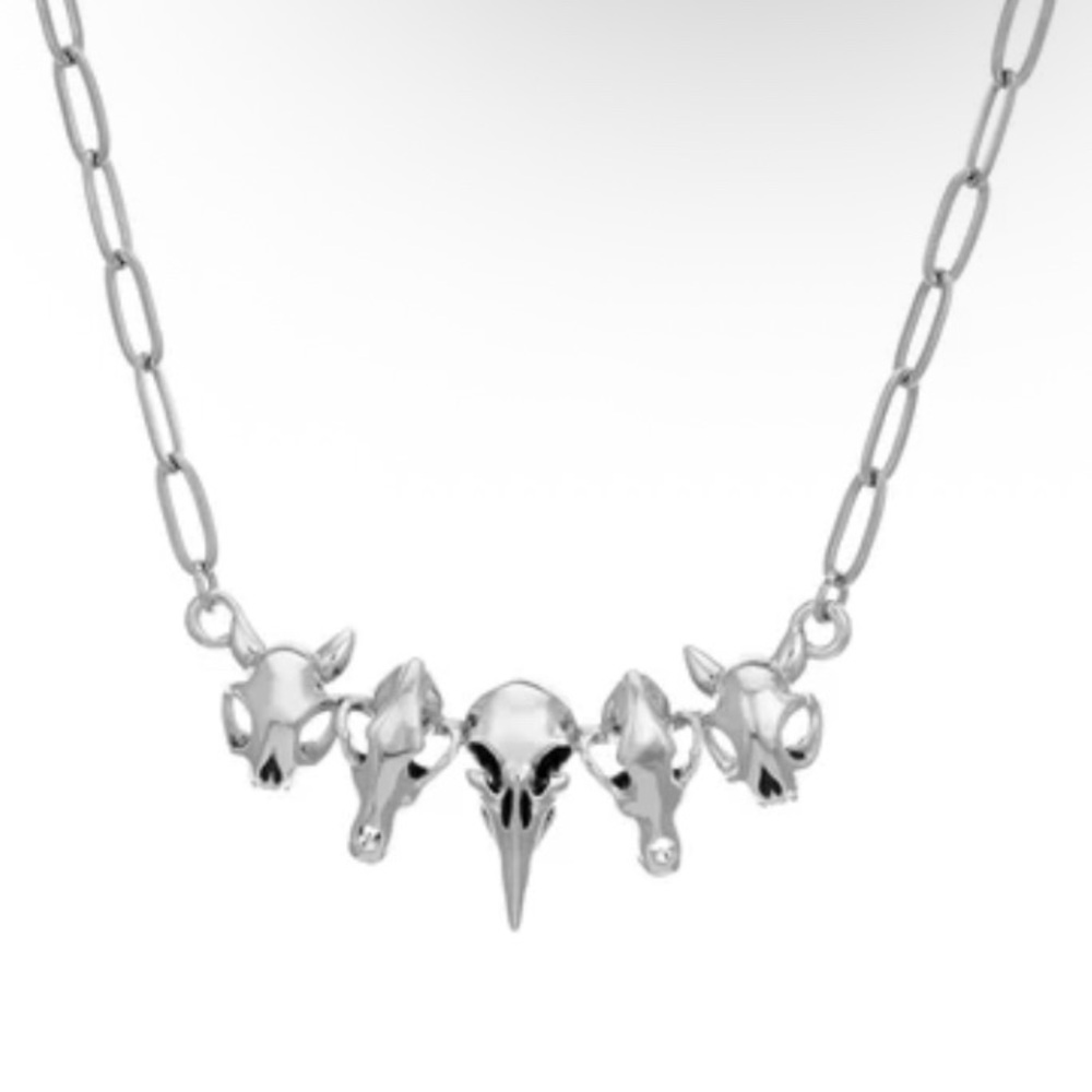 Silver Animal Skulls Necklace